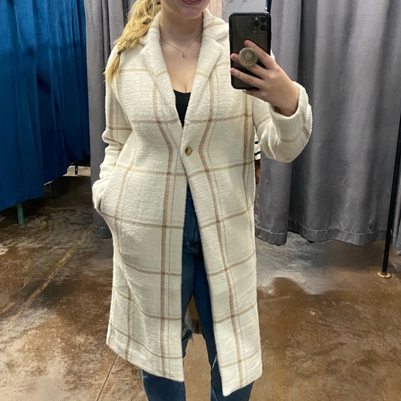 Z Supply Mason Windowpane Knit Coat New Sea Salt - Picture 8 of 8